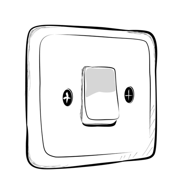 Απλό Vector Doodle χέρι Ισοπαλία σκίτσο για off διακόπτη ηλεκτρικής ενέργειας - Διάνυσμα, εικόνα