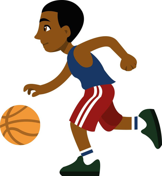 Vector illustration of emoticon of a basketball player - Vector, Image