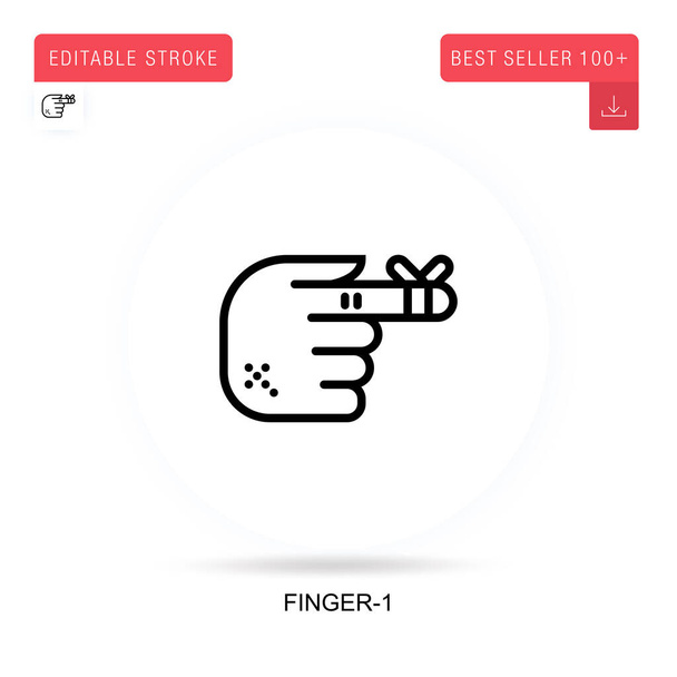 Icona vettoriale piatta Finger-1. Illustrazioni di metafore concettuali isolate vettoriali. - Vettoriali, immagini