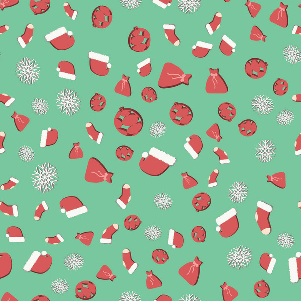 Seamless Christmas pattern. New Years illustration for the winter holidays. The template is suitable for posters, cards, fabrics or wrapping paper - Vecteur, image