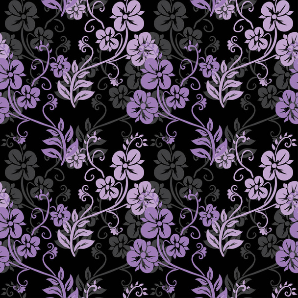 Elegant seamless pattern with abstract flowers, design elements. Floral  pattern for invitations, cards, print, gift wrap, manufacturing, textile, fabric, wallpapers - Vector, Imagen