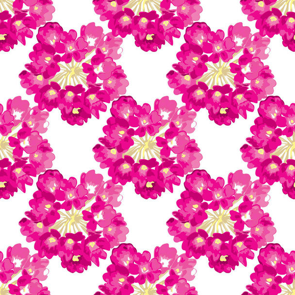 Elegant seamless pattern with verbena flowers, design elements. Floral  pattern for invitations, cards, print, gift wrap, manufacturing, textile, fabric, wallpapers - Vektör, Görsel