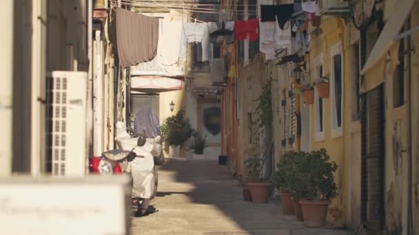 Streets of Corfu Town, architecture of Corfu old town, Greece. - Footage, Video