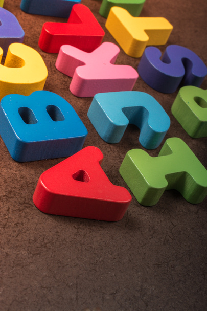 Alphabet  ABC  wooden  letters for early education concept - Foto, Imagen