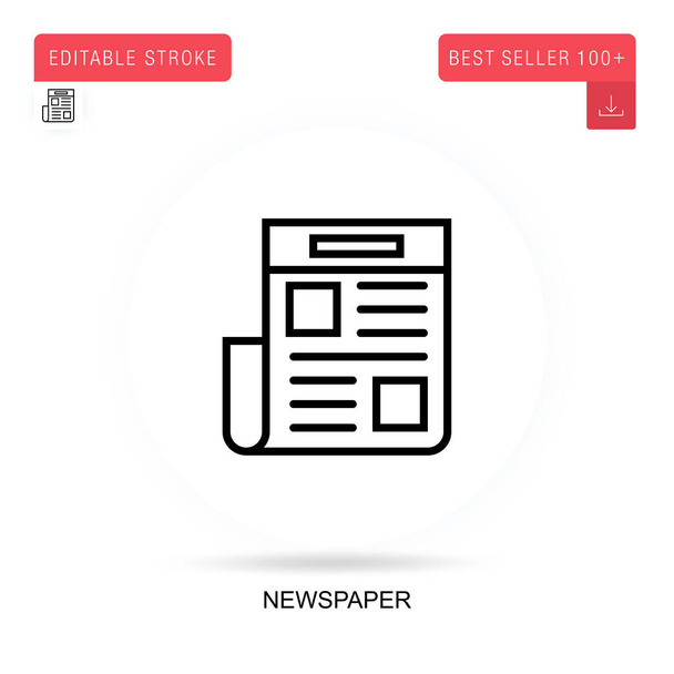 Newspaper flat vector icon. Vector isolated concept metaphor illustrations. - Vector, Image