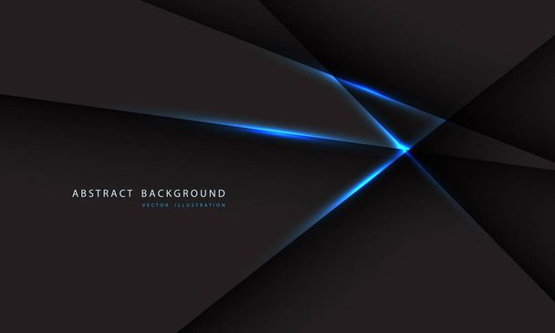 Línea de luz azul abstracta sobre polígono geométrico gris oscuro con texto simple sobre diseño de espacio en blanco moderna tecnología futurista de lujo ilustración vector de fondo. - Vector, Imagen