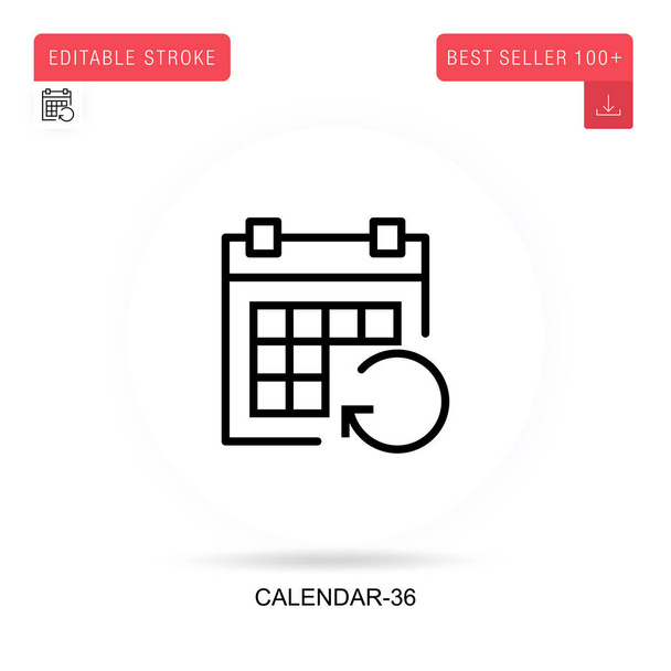 Icona vettoriale piatta Calendar-36. Illustrazioni di metafore concettuali isolate vettoriali. - Vettoriali, immagini
