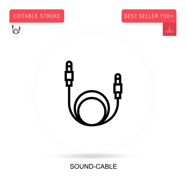 Sound-cable flat vector icon. Vector isolated concept metaphor illustrations. - Vector, Image