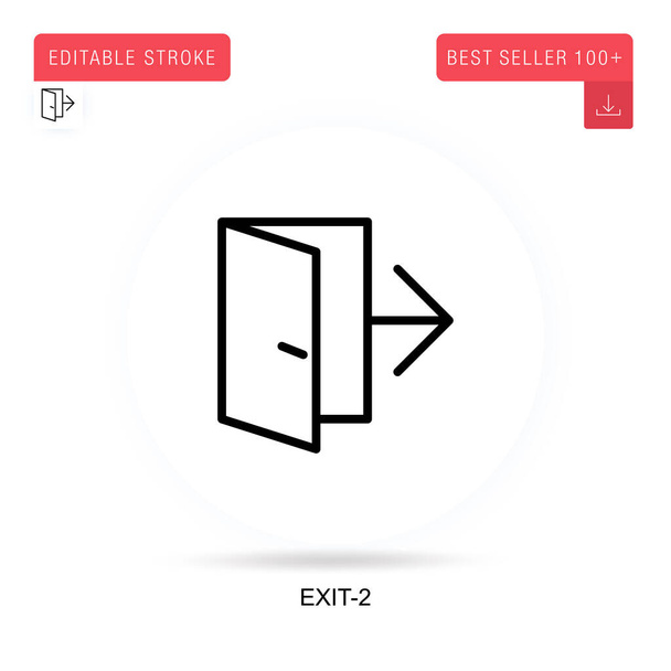 Exit-2 flaches Vektorsymbol. Vektor isolierte Konzeptmetapher-Illustrationen. - Vektor, Bild
