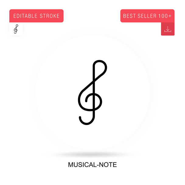 Musical-note flat vector icon. Vector isolated concept metaphor illustrations. - Vector, Image