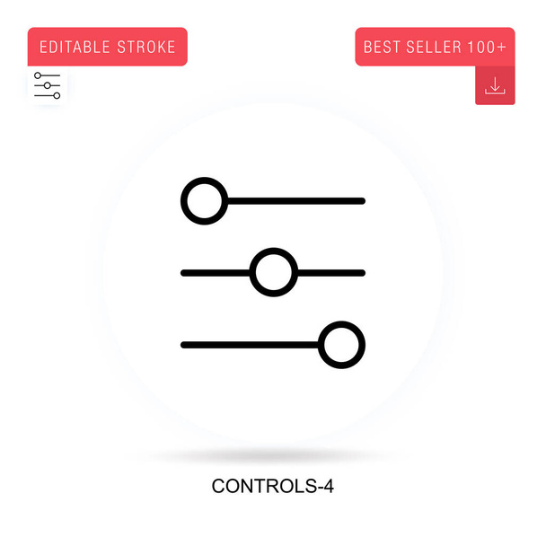 Controls-4 flache Vektor-Symbol. Vektor isolierte Konzeptmetapher-Illustrationen. - Vektor, Bild