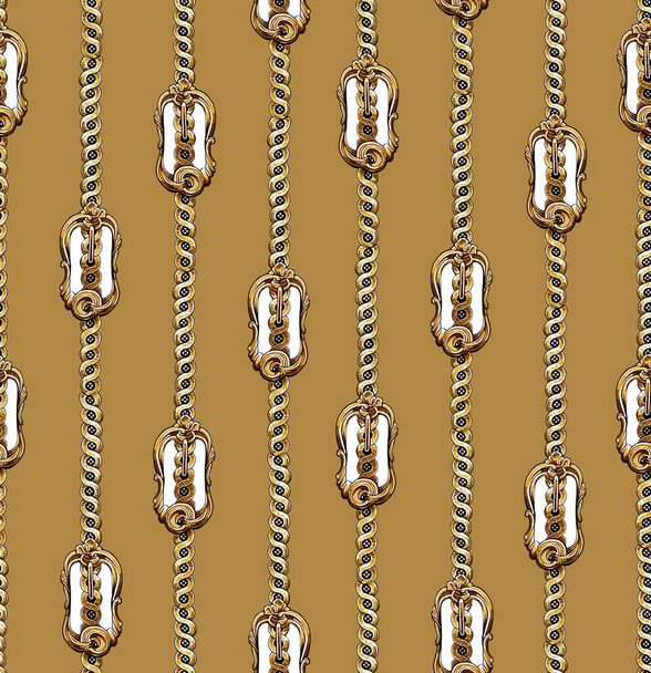 Seamless repeating pattern, endless colored chain  themed print pattern - Foto, Bild