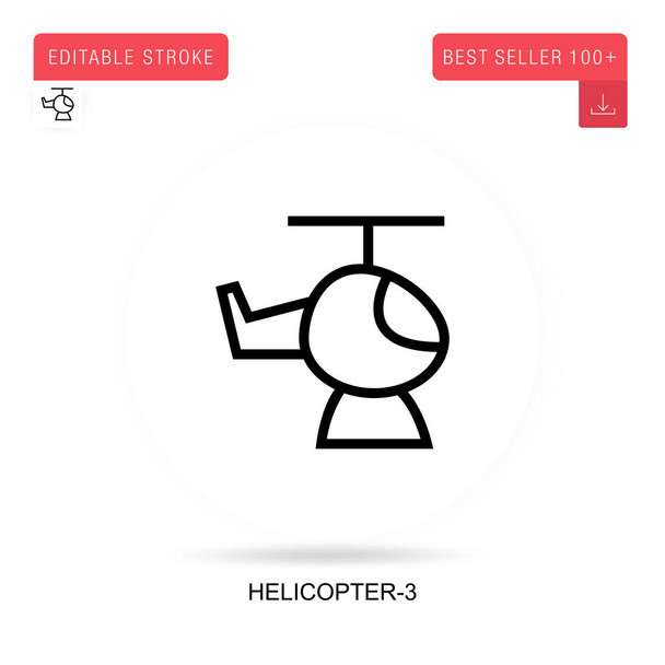 Helicopter-3 flat vector icon. Vector isolated concept metaphor illustrations. - Vector, Image
