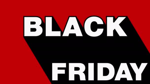 Animace dlouhého stínového efektu textu Black Friday. 4K rozlišení. Animace konceptu prodeje Black Friday - Záběry, video