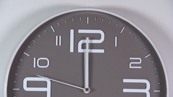 Wall clock on a gray background. 00:00 - Footage, Video