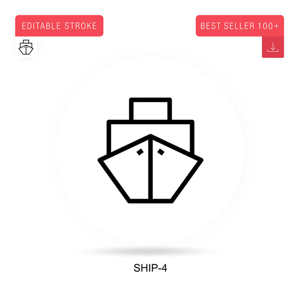 Ship-4 flat vector icon. Vector isolated concept metaphor illustrations. - Vector, Image