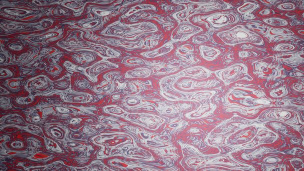 3d renderização vermelho abstrato mármore fundo mockup branco e azul. - Foto, Imagem