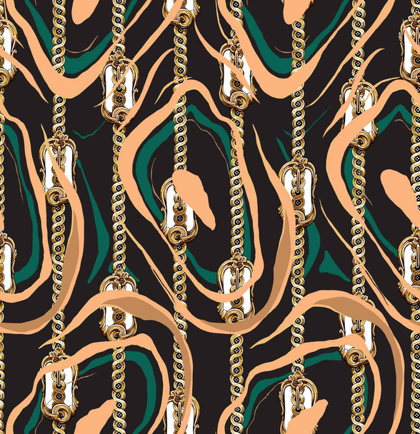 Seamless repeating pattern, endless colored chain  themed print pattern - Фото, зображення
