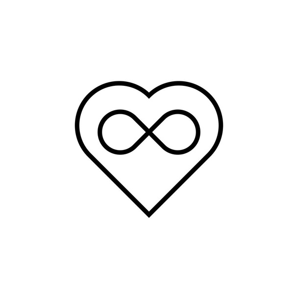 Logotipo do coração com sinal de infinito. Símbolo de amor moderno, simples, vetor, ícone para design de site, aplicativo móvel, ui. Ilustração vetorial - Vetor, Imagem
