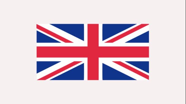 Animation, video with the flag of Great Britain, the flag is increasing. Patriotic video. - Footage, Video