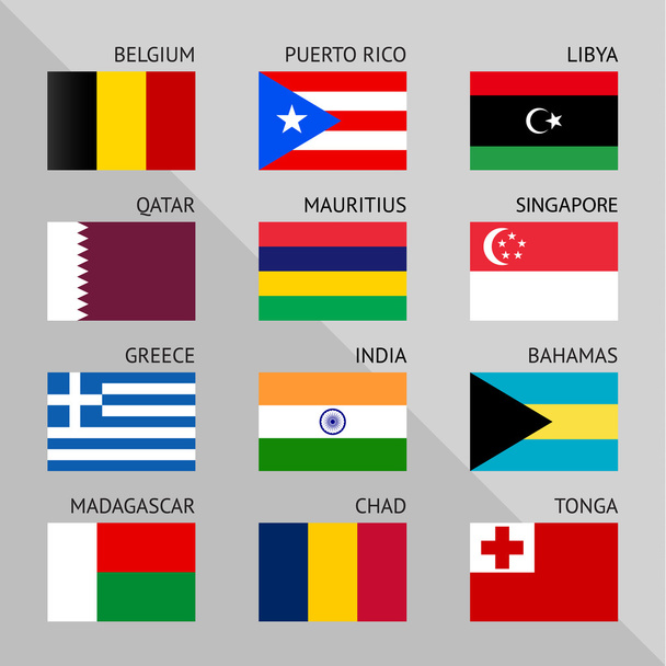 Banderas del mundo, planas. Conjunto número 02
 - Vector, Imagen
