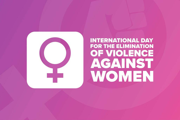 Mezinárodní den pro odstranění násilí páchaného na ženách. 25. listopadu. Šablona pro pozadí, nápis, pohlednice, plakát s textem. Vektorová ilustrace EPS10 - Vektor, obrázek