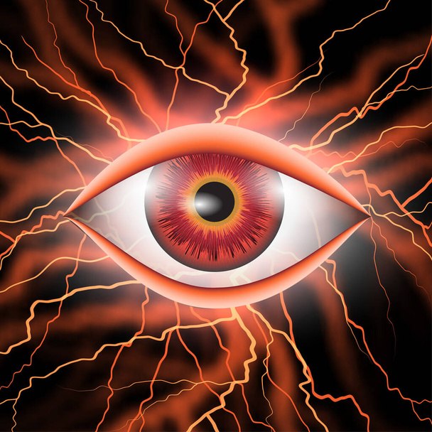 Αφηρημένο σύμβολο του All-seeing Eye σε σκούρο χρώμα για διακόσμηση T-shirt - Διάνυσμα, εικόνα
