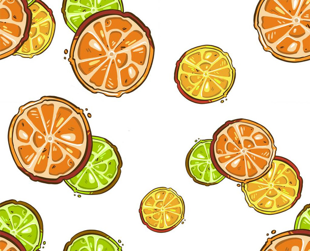 Conjunto de fresco entero, mitad, rebanada cortada y hojas de fruta naranja aislado Vector ilustración - Vector, Imagen