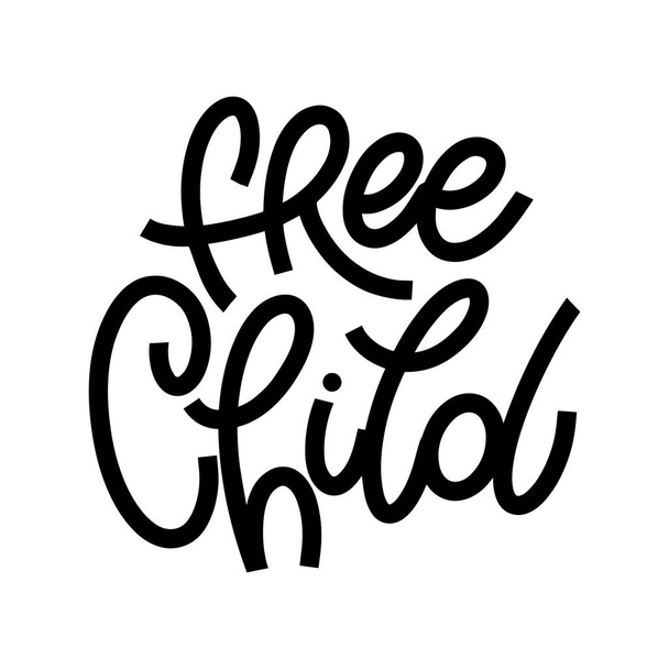 Free Child wild lettering in doodle style. - Vektor, Bild