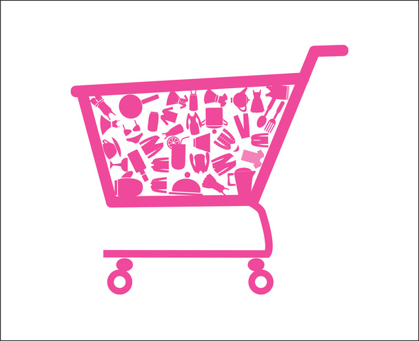 Shopping Cart Illustration - Vector, afbeelding