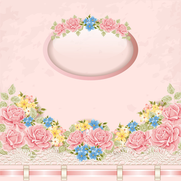 Vintage background with lace. - Vector, Image