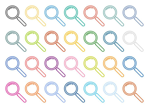Set of magnifying glass icon vector illustration - Vecteur, image