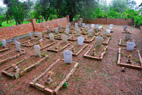 cemetery for dogs in the botanical park of villa piccolo Capo d'orlando Italy - Photo, Image