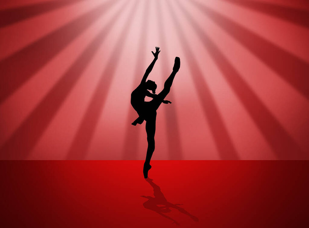 Tancerka baletowa w tańcu sylwetki - Zdjęcie, obraz
