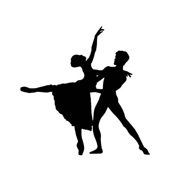 Ballerino di danza classica nella danza di silhouette - Foto, immagini