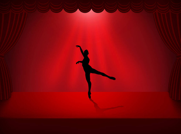 Bailarina de ballet en silueta bailando - Foto, imagen