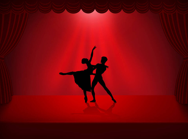 Balletttänzer im Scherenschnitt-Tanz - Foto, Bild