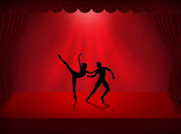 Ballerino di danza classica nella danza di silhouette - Foto, immagini