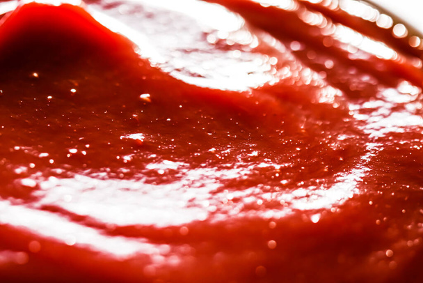 ketchup orgânico, molho de tomate close-up, fundo de comida e receita caseira - Foto, Imagem