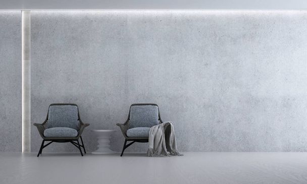 Το άνετο πατάρι σαλόνι εσωτερική διακόσμηση και τσιμέντο μοτίβο τοίχο φόντο - Φωτογραφία, εικόνα