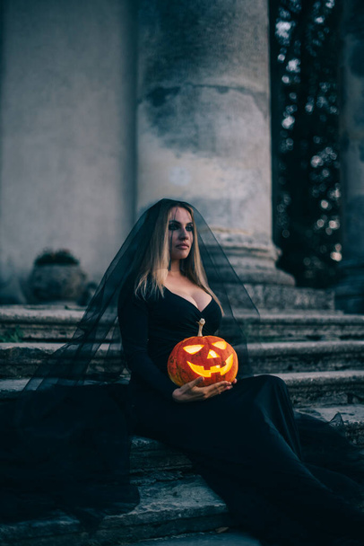 Halloween witch portrait. - Фото, изображение