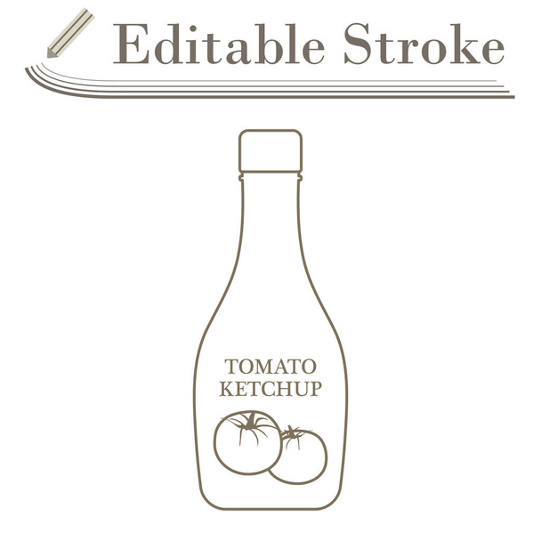 Ikona keczupu pomidorowego. Edytowalny Stroke Simple Design. Ilustracja wektora. - Wektor, obraz