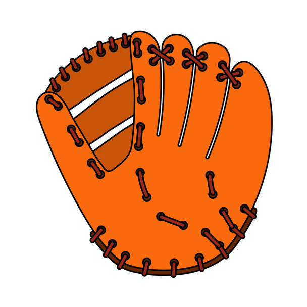 Baseballhandschuh Ikone. Editierbare Umrisse mit Farbfülldesign. Vektorillustration. - Vektor, Bild