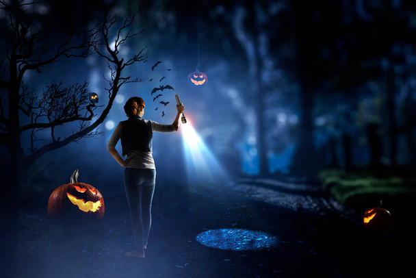 Spooky halloween image . Mixed media - Valokuva, kuva