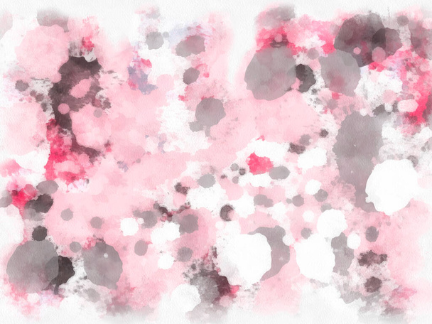 red pink pastel background with pink and white spots watercolor - 写真・画像