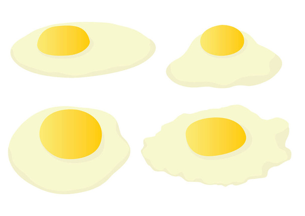 huevo frito fresco de la granja sobre fondo blanco ilustración vector  - Foto, Imagen