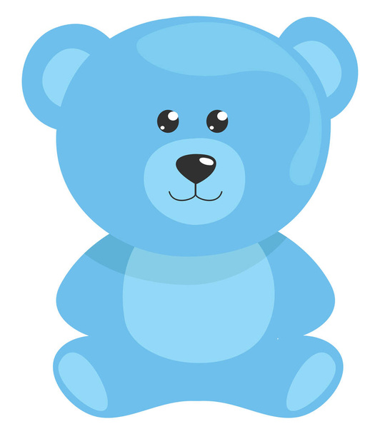 Blue bear, illustration, vector on white background - Vettoriali, immagini