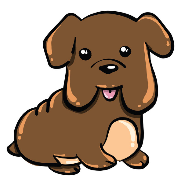 Gorda lindo perro, ilustración, vector sobre fondo blanco - Vector, imagen