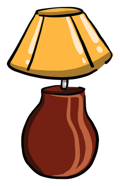 Old yellow lamp, illustration, vector on white background - Διάνυσμα, εικόνα