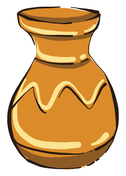 Brown jug, illustration, vector on white background. - Vetor, Imagem